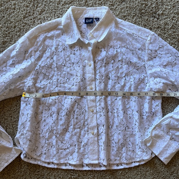 NEW Gap Cropped White Lace Shirt XS - Picture 10 of 11